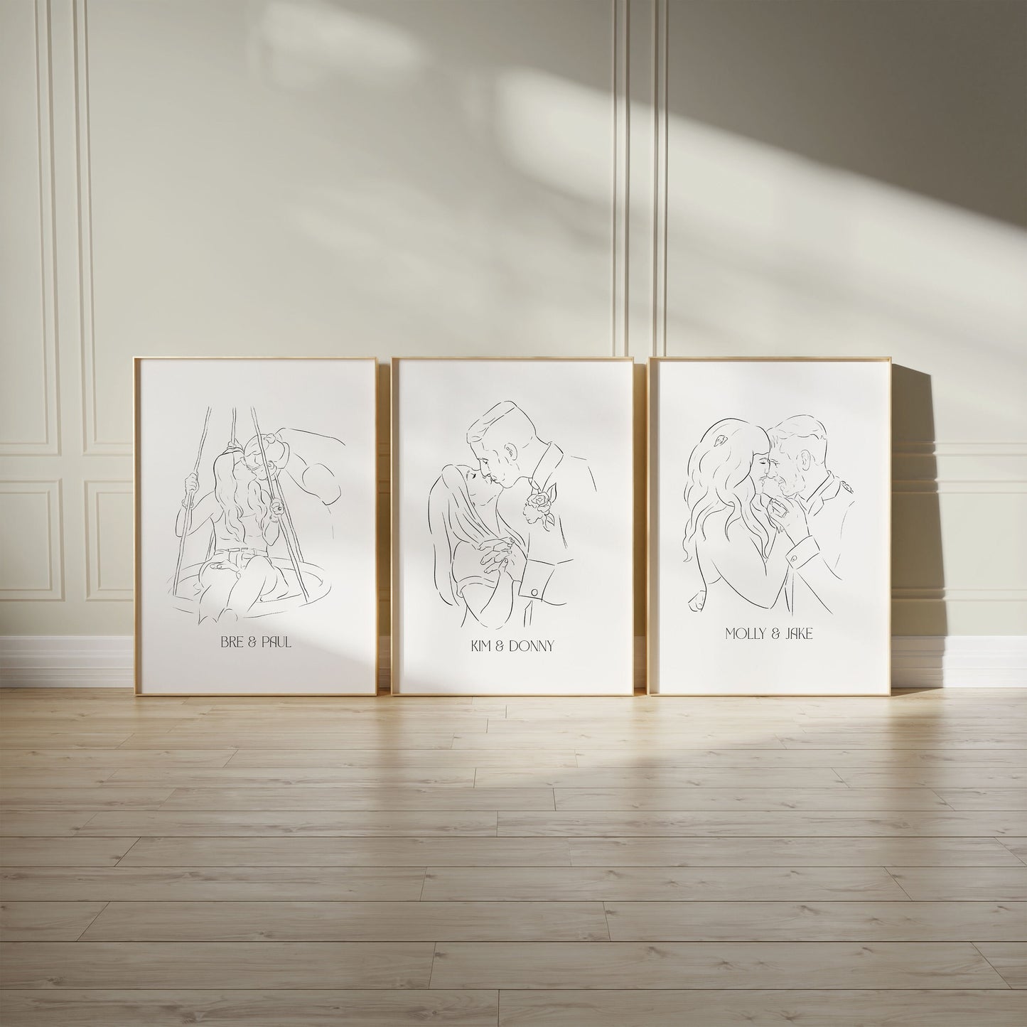 Portrait from Photo - Line Art Minimalist Family Portrait - Gift for Couples, Wedding Gift, Engagement Gift, Christmas Gift, Romantic Gift