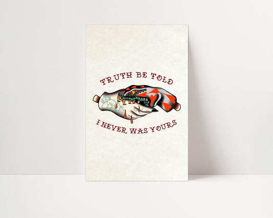 Tattoo Style Art Print - Truth Be Told