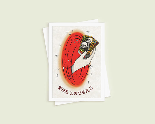 The Lovers - Tarot Card Illustration 5x7 Greeting Card