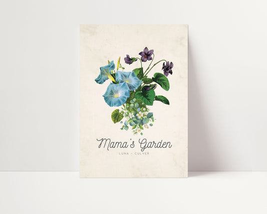 Personalized Birth Flower Bouquet - Personalized Garden Print Gift