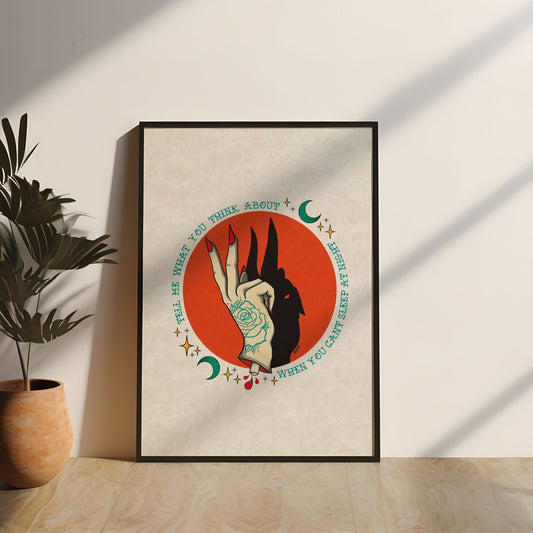 Tattoo Style Poster - Shadow Puppets - Art Print Wall Art - Instant Download - Printable Art