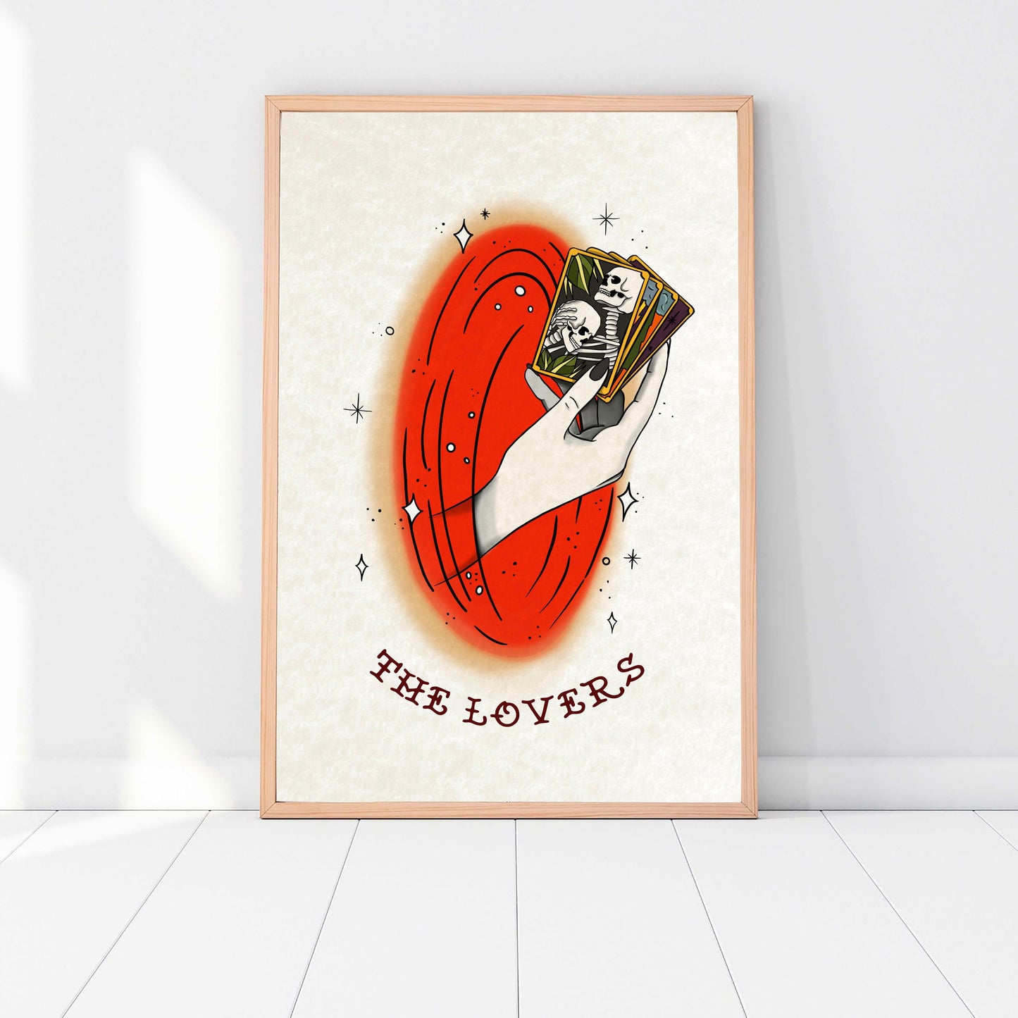 Tattoo Style Art Print - The Lovers