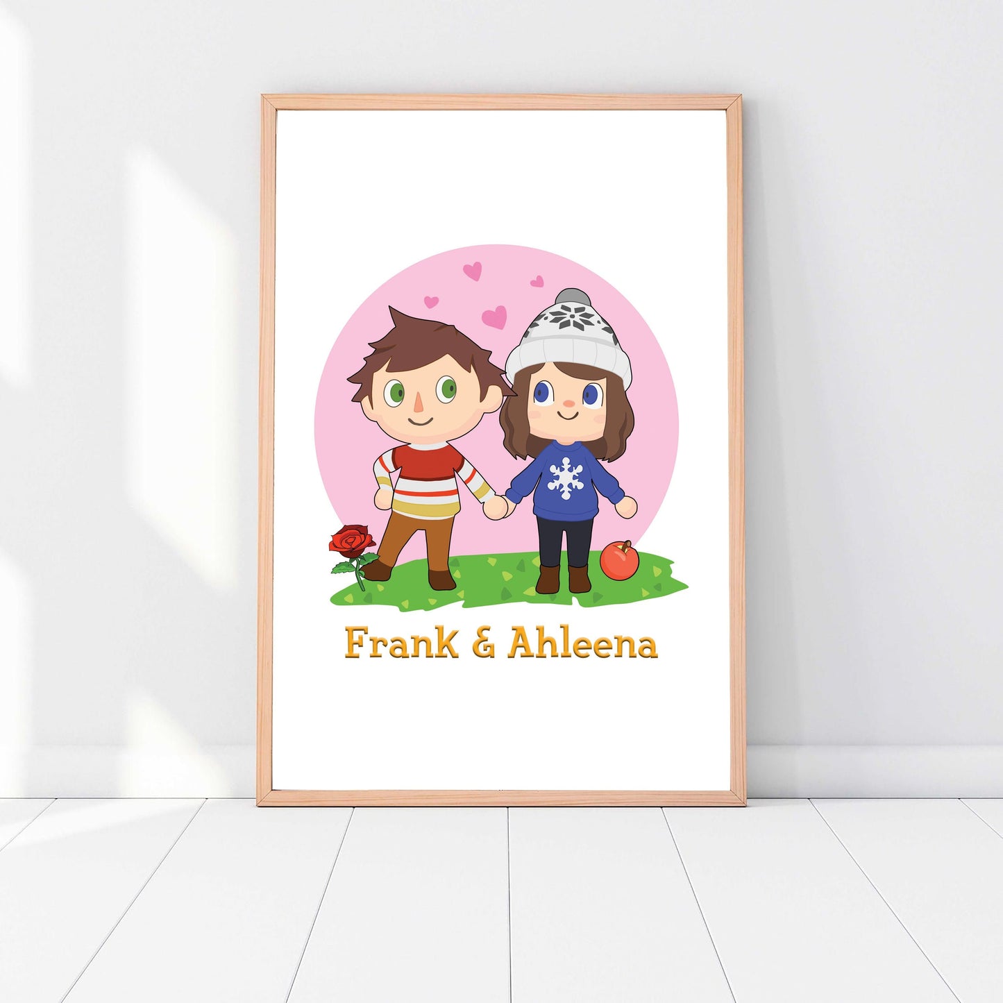 Animal Crossing Portrait - Custom Portrait for Couples and Friends - ACNH - Gift for Gamer - Wedding Gift - Christmas Gift
