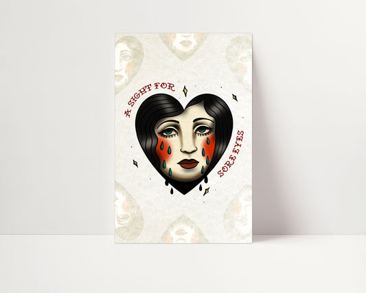 Tattoo Style Art Print - A Sight for Sore Eyes