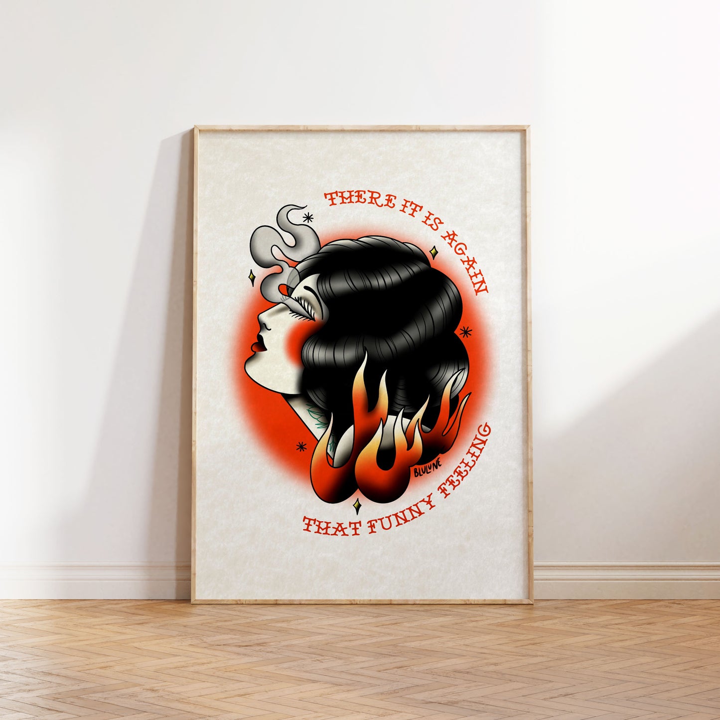 Tattoo Style Poster - Funny Feeling - Art Print Wall Art - Instant Download - Printable Art