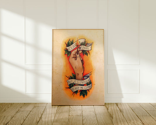 Tattoo Style Poster - Last Hope - Art Print Wall Art - Instant Download - Printable Art