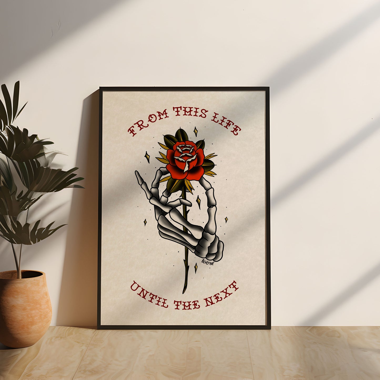 Tattoo Style Poster - From This Life Until the Next - Art Print Wall Art - Instant Download - Printable Art